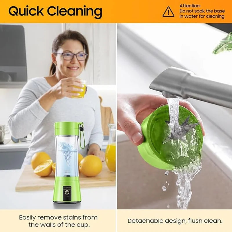 380ml Portable Juicer Fruit Smoothie Electric Blender Mini Juice Cup Usb Charging Blender Suitable for Travel And Fitness Use
