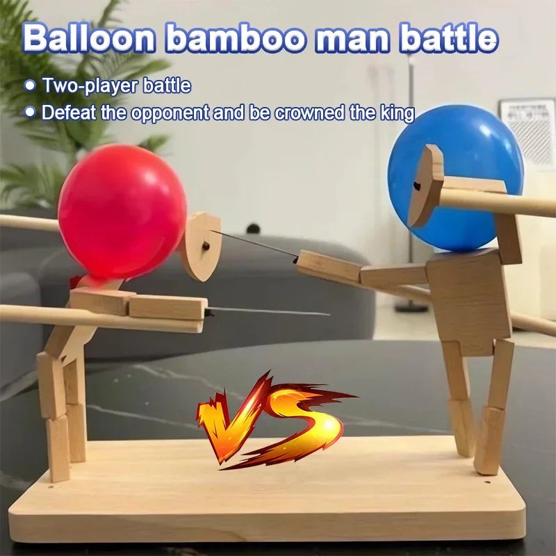Balloon Bamboo Man Battle Thickened Version Bamboo Man Fencing Puppets Battle Game for 2 Players Whack A Balloon Party Home