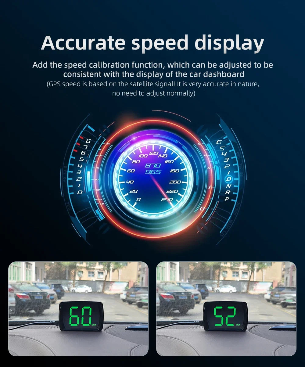 New M22 Car GPS Head Up Display Speed RPM KMH MPH HUD GPS Speedometer Projector Screen Dashboard with Odometer Overspeed Alarm