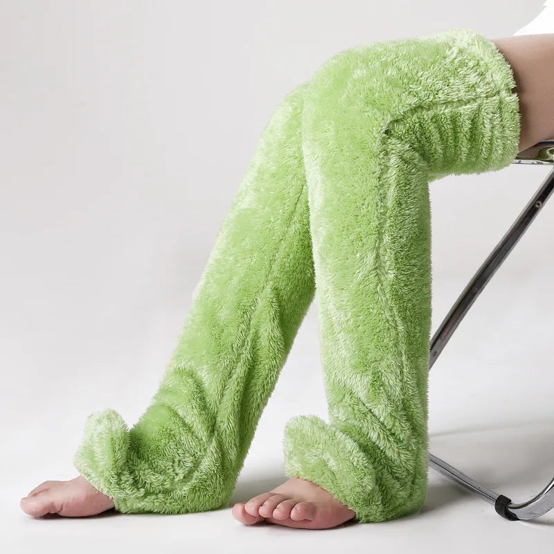 Leg Warmers storing Winter Fluffy Warm Leg Cover Home Over Knee Socks Thick koolo Leg Warmers Bed Long Socks Warm Socks