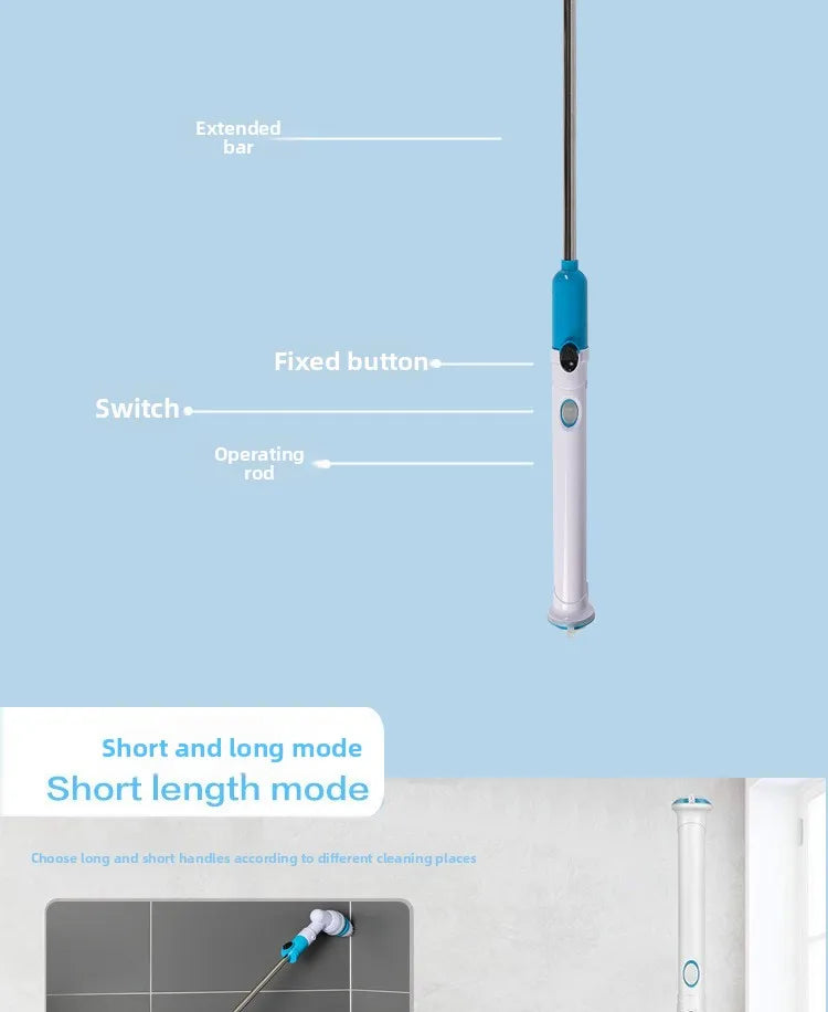 Electric Cleaning Brush Multifunctional Household Bathroom Floor Corner Gap Shower Room Glass Brush
