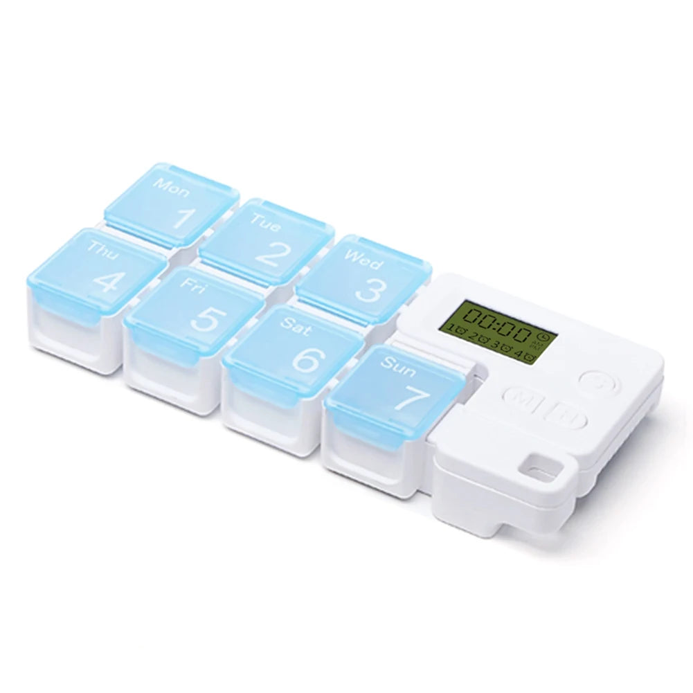 Smart 7-Day Pill Organizer Storage Case Box Weekly Pills Drug Electronic Timing Reminder Medicine Container Alarm Box