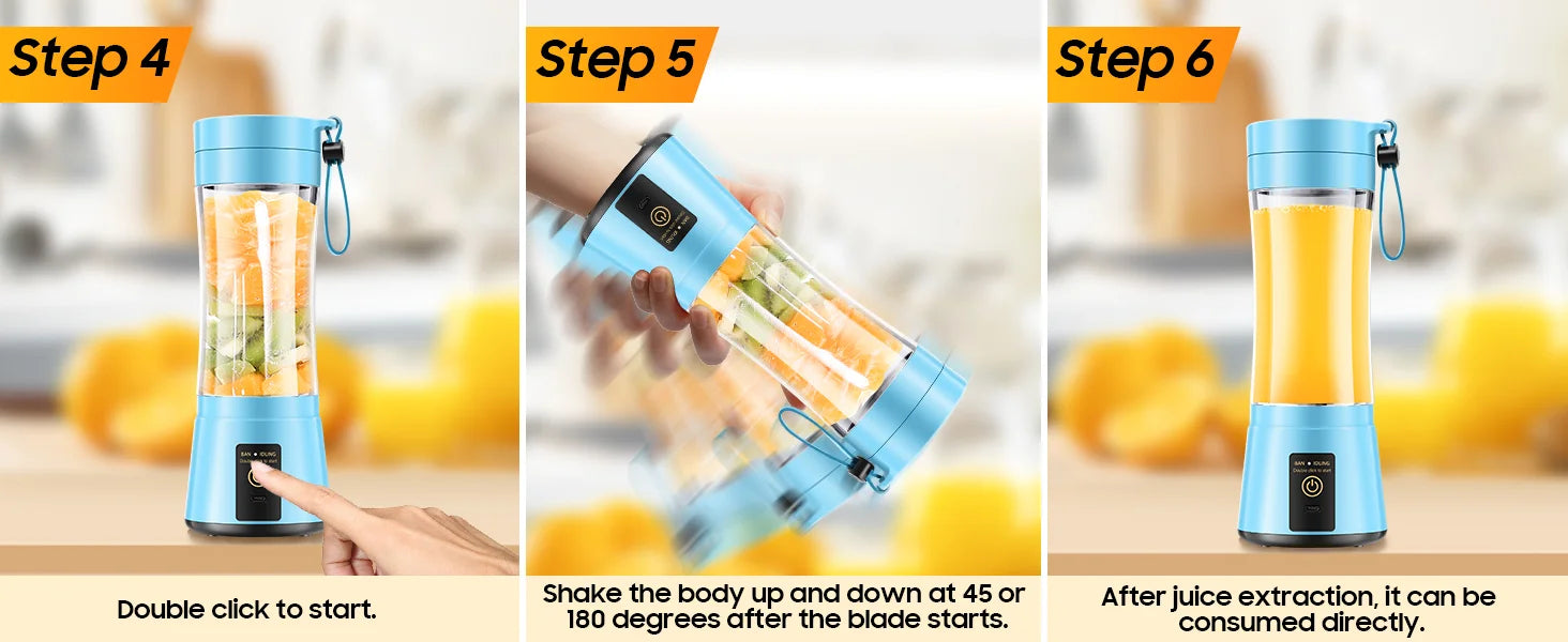 380ml Portable Juicer Fruit Smoothie Electric Blender Mini Juice Cup Usb Charging Blender Suitable for Travel And Fitness Use