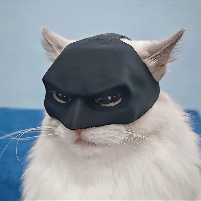 Black Bat Cat Avenger Mask Halloween Cosplay Hat Cat Funny Toys Cool Superhero Cat Masks Pet Supplies Photos Props