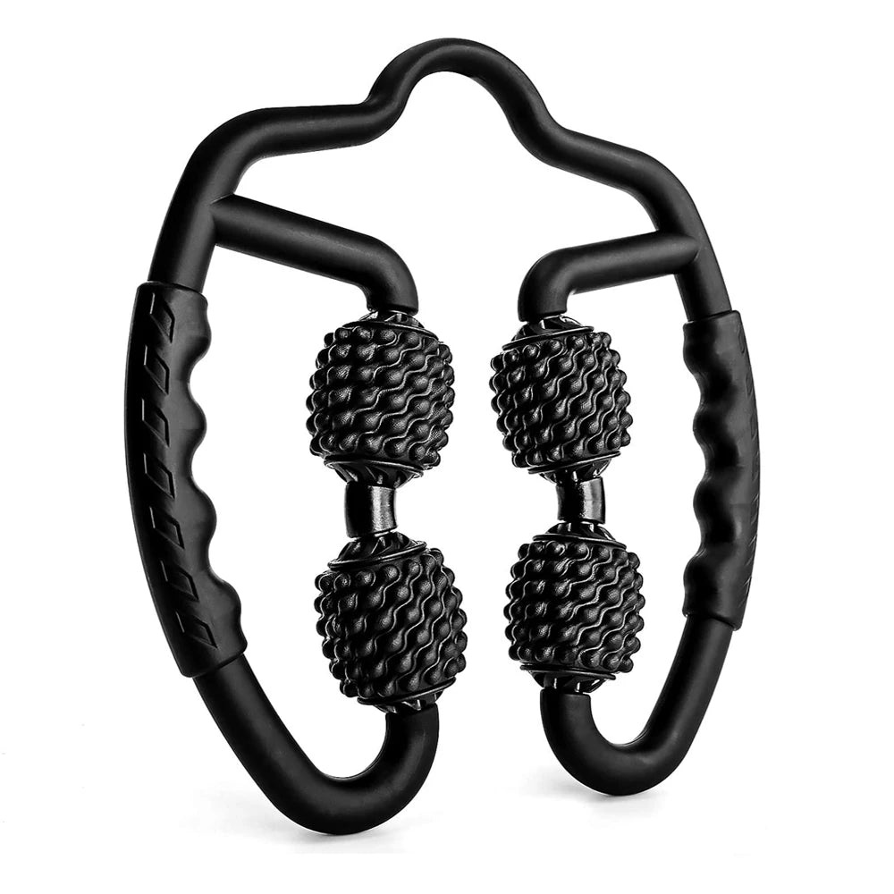 Release Post-Workout Soreness & Tension | 4-Wheel Massage Roller for Deep Muscle Relief, Legs, Back and Shoulders