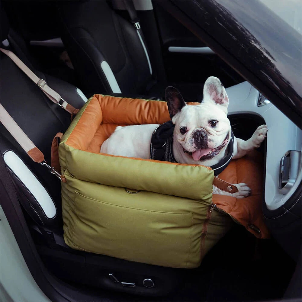 Winter Pet Outing Lathe Luxury Faux Leather Dog Car Seat/Cat Car Bed/Booster Bed Pet Booster Car Seat Comfortable Cat Travel Bed