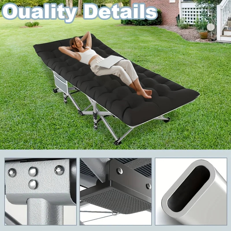 8-Leg Folding Bed With Mattress(Mattress-free Option Available)|Portable Adult Sleeping Cot With Carry