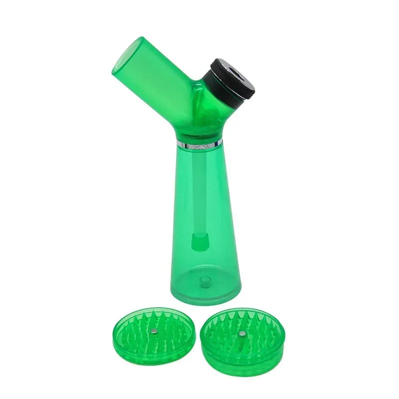 JOK JUK Acrylic Water Smoking Pipe with Dry Herb Grinder Protable Handheld Hookah Kettle Tobacco Shop Smoke Grass Accessories