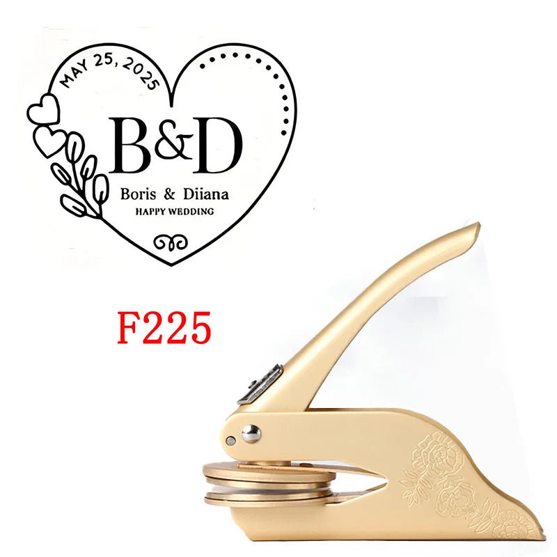 Custom Initials Embosser Stamp,Book Embosser Personalized LOGO Wedding Embossing Stamp, Address Stamp, Form the Library Embosser