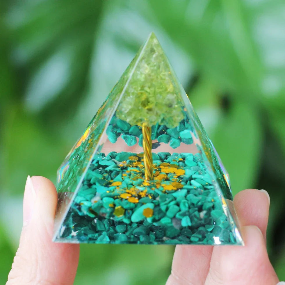 Orgonite Pyramid Crystals Natural Stone Orgone Energy Generator Healing Reiki Chakra Meditation Ornaments Crafts Office Decor