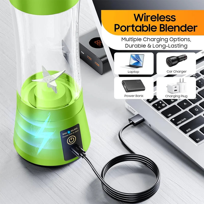 380ml Portable Juicer Fruit Smoothie Electric Blender Mini Juice Cup Usb Charging Blender Suitable for Travel And Fitness Use