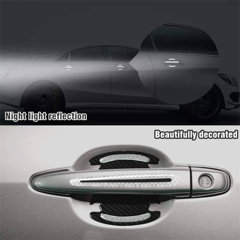 Car Door Handle Reflective Sticker Protection Sticker Door Handle Paint Surface Anti-scratch Reflective Sticker Car Accessories