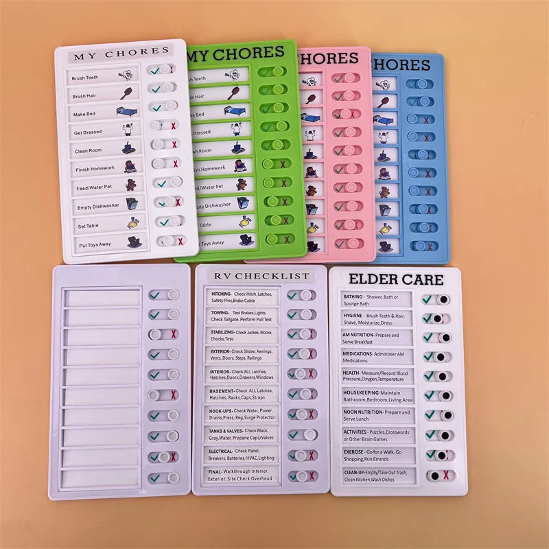 Reusable My Chores Checklist Daily Planner Memo Plastic Board Chore Chart Responsibility Behavior for Kid Self-discipline Card