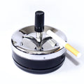 Cool Ashtray Stainless Steel Push Down Spinning Ashtray Self-Cleaning Ashtray With Lid Cover Ash Tray for Cigarette Smoking