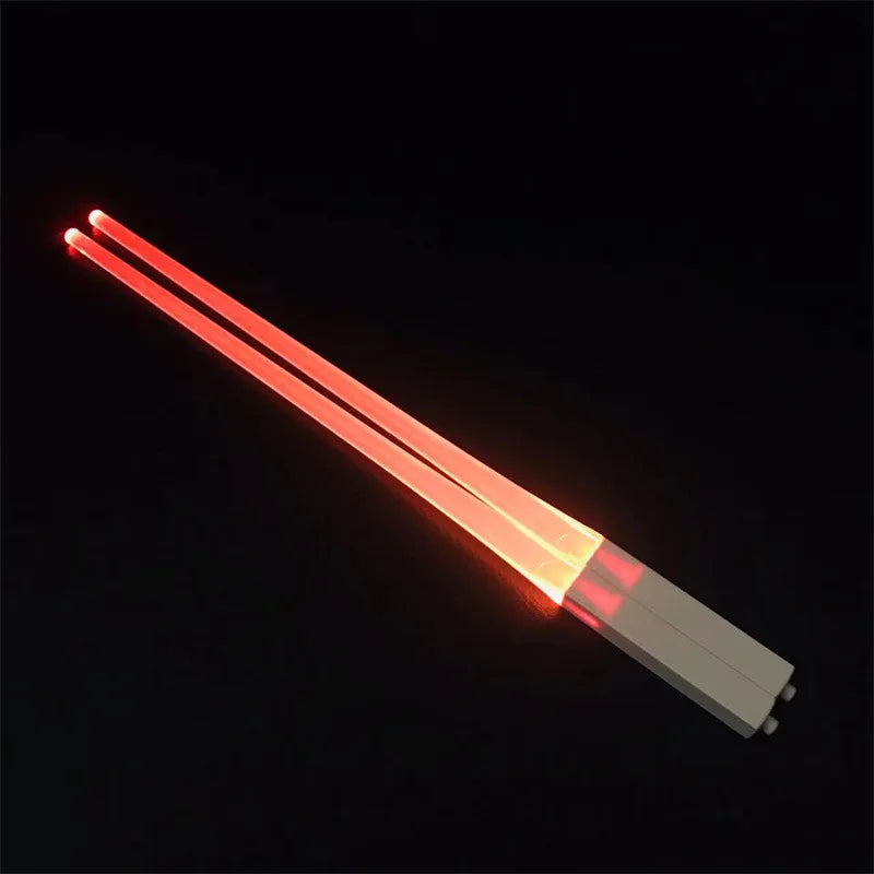 1 Pair LED Lightsaber Chopsticks Luminous Reusable Kitchen Light Up LED Chopstick Glowing BPA Free Food Safe Chopsticks