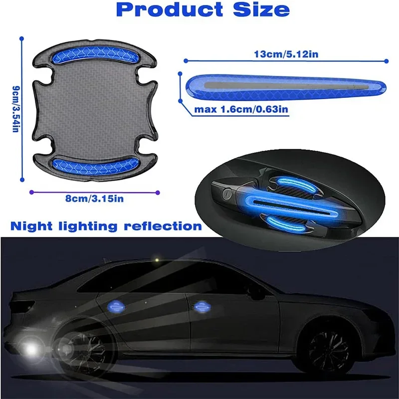 Car Door Handle Reflective Sticker Protection Sticker Door Handle Paint Surface Anti-scratch Reflective Sticker Car Accessories