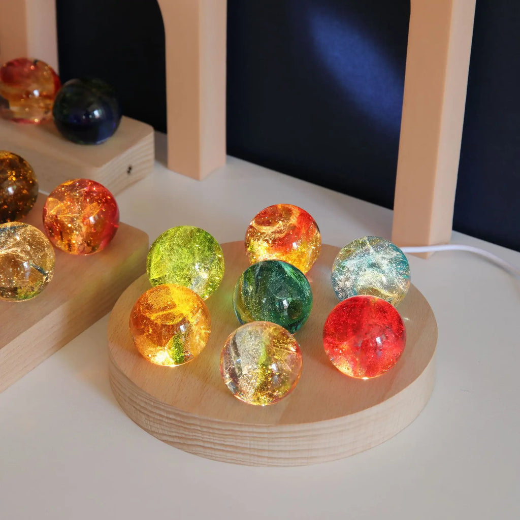 1 Set Fantasy Colorful Glass Star Ball Luminous Planet Astronomy Planets Ball Fantastic Style Home Decoration Cosmic Model Gift
