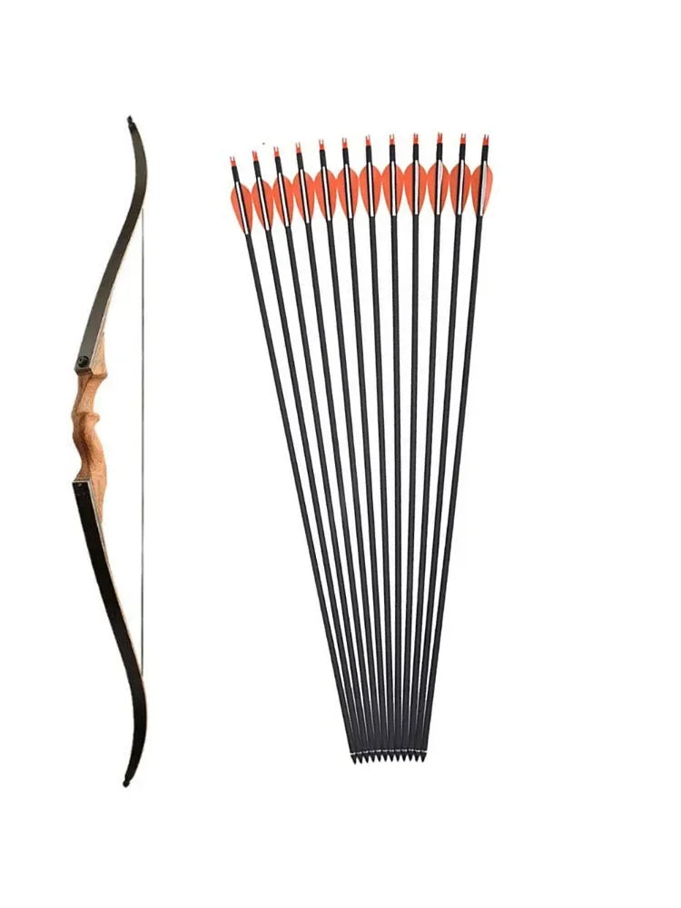 20-60lbs 60inch Archery Recurve Bow Longbow Takedown Bow Limb Right Left Hand 12pcs mix Carbon Arrows Hunting Shooting
