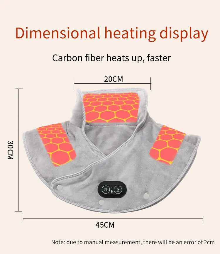 Electric Shoulder Neck Vibrating Massager Wrap Thermal Shoulder Back Warmer Heated Scarf USB Cervical Brace Relief Fatigue Tool