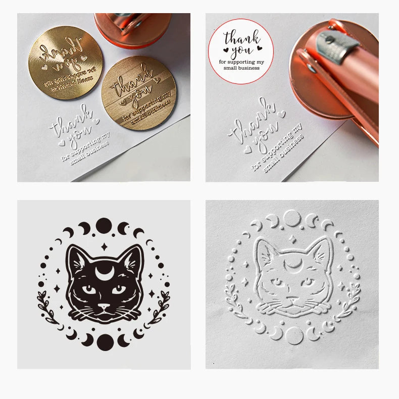 Embosser Stamp Customized Private Logo Customization Library Book Invitation Wedding Embossing Stamp Company Paper Leather Seals