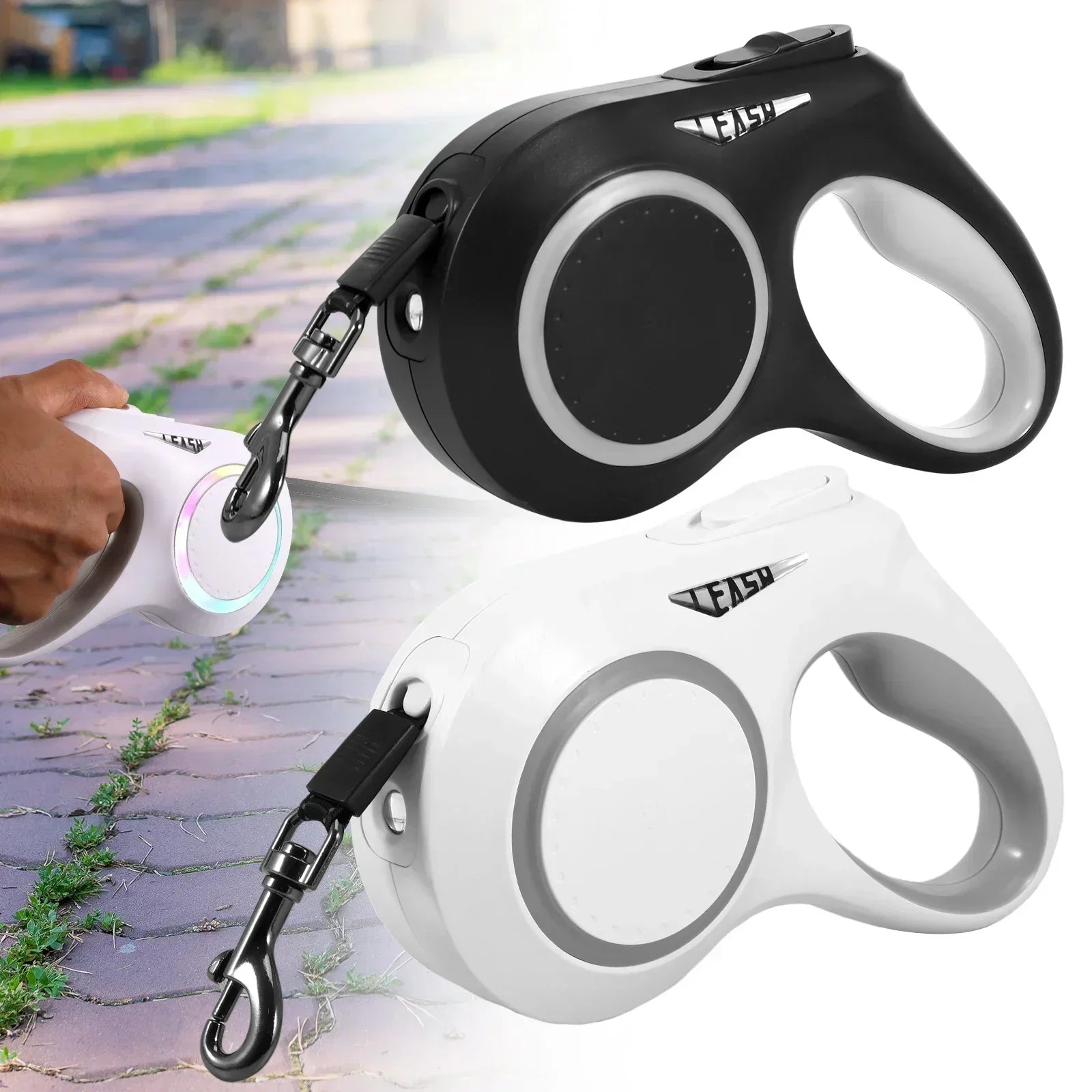 5m LED Flashlight Dog Leash Automatic Retractable Pet Luminous Straps Puppy Walking Night Outdoor Walking Non-Slip Handle