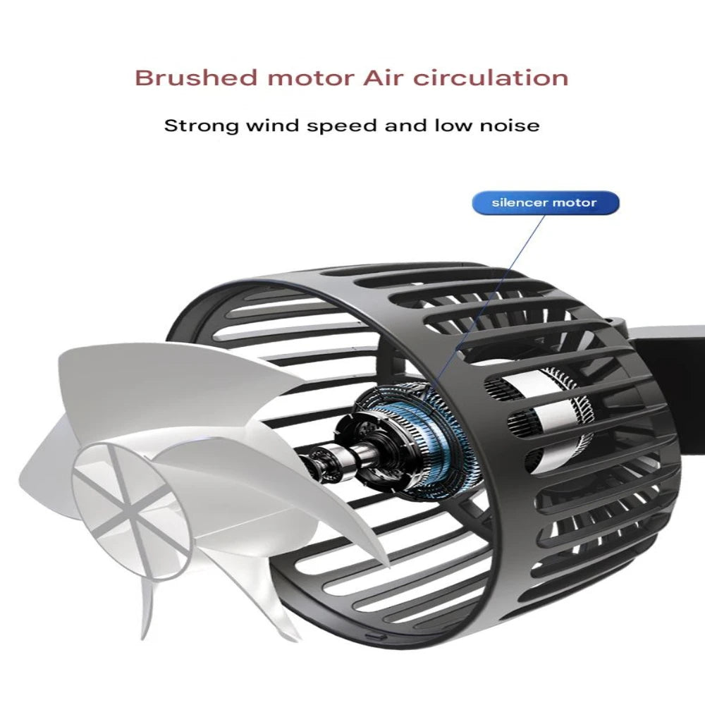1. Storm-Proof 45dB Silent Dual-Head USB Car Fan for Rear Seat Cooling   2. Ultra-Quiet 45dB Dual-Head USB Car Fan, Durable & St
