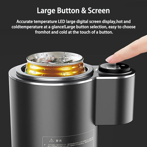 2 In 1 Car Cup Mug Holder DC 12V Warmer Smart Car Cup Car Heating Cooling Cup Touch Screen Office Cup Mug Holder for Home Travel