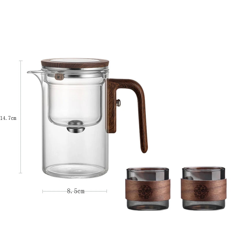 Fashion New Water Separation Inner Container Teapot One Click Magnetic Switch Tea Separation Filtration Glass Tea Pot