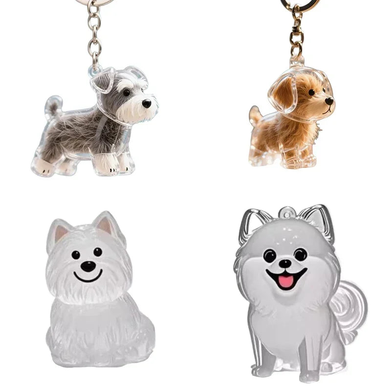 Dog Hair Storage Pendant Cute Keychain Car Key Chains Bag Pendant Couple Jewelry Souvenir Collection Gift Decoration Accessories