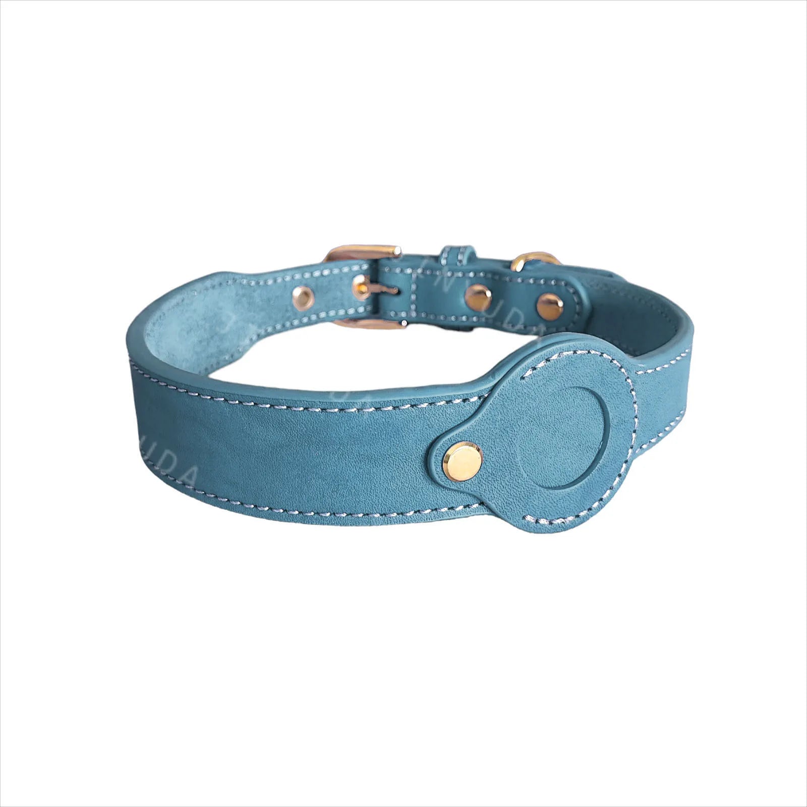 Leather AirTag dog Collar Genuine and Heavy Duty handmade pet collar with Air Tag Holder Lightweight GPS Pet Collars
