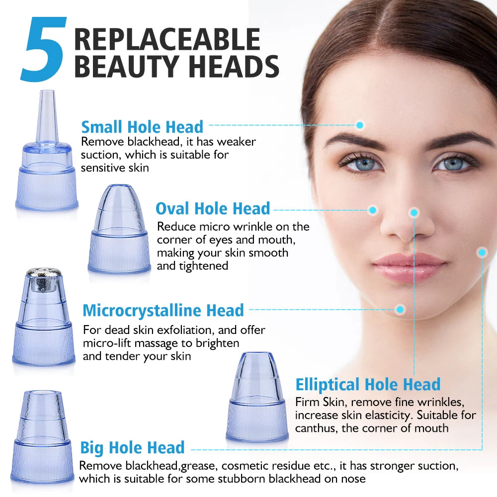 Facial Blackhead Remover Electric Acne Cleaner Blackhead Black Point Vacuum Cleaner Tool Black Spots Pore Cleaner Machine