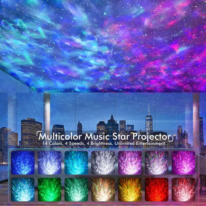 Dinosaur Egg Galaxy Projector with Remote Control Bluetooth Speaker LED Night Light Starry Sky Projection Light Children's Gift