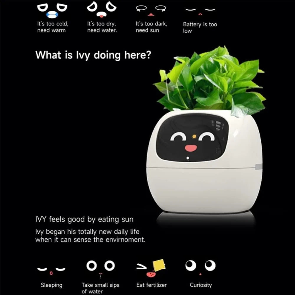 Smart Flower Pot with AI Chip 7 Sensors Automatic Plant Care for Home Desk Garden