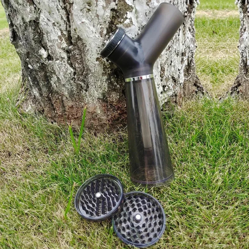 JOK JUK Acrylic Water Smoking Pipe with Dry Herb Grinder Protable Handheld Hookah Kettle Tobacco Shop Smoke Grass Accessories