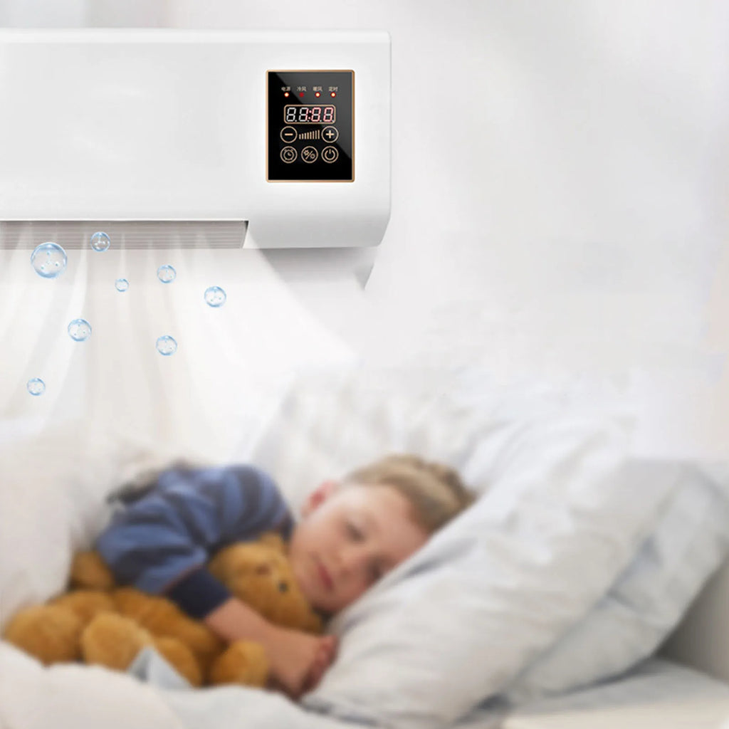 2 in 1  Portable Air Conditioning Cool Warm Dual Use Wall Mounted Heater 1800W Wall Mounted with Remote Control for Bedroom