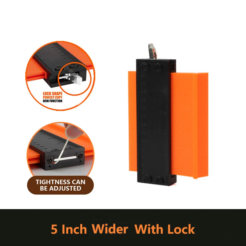 Contour Gauge Profile Duplicator Tool Adjustable Lock Alloy Edge Copy Shaping Wood Measure Ruler Laminate Tiles Wood Marking