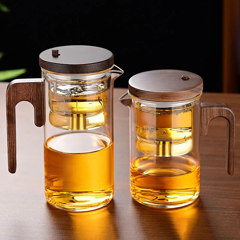 Fashion New Water Separation Inner Container Teapot One Click Magnetic Switch Tea Separation Filtration Glass Tea Pot