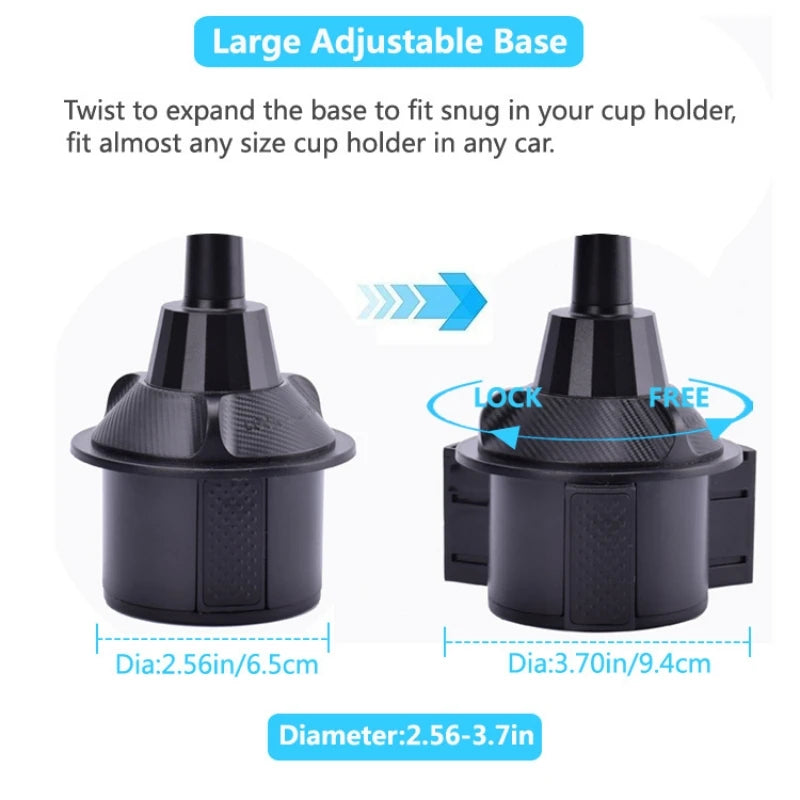 360° Adjustable Car Cup Holder Tray & Phone Mount Expander For Car, Portable Tray Table,Food Storage Rack, Coffee Table,
