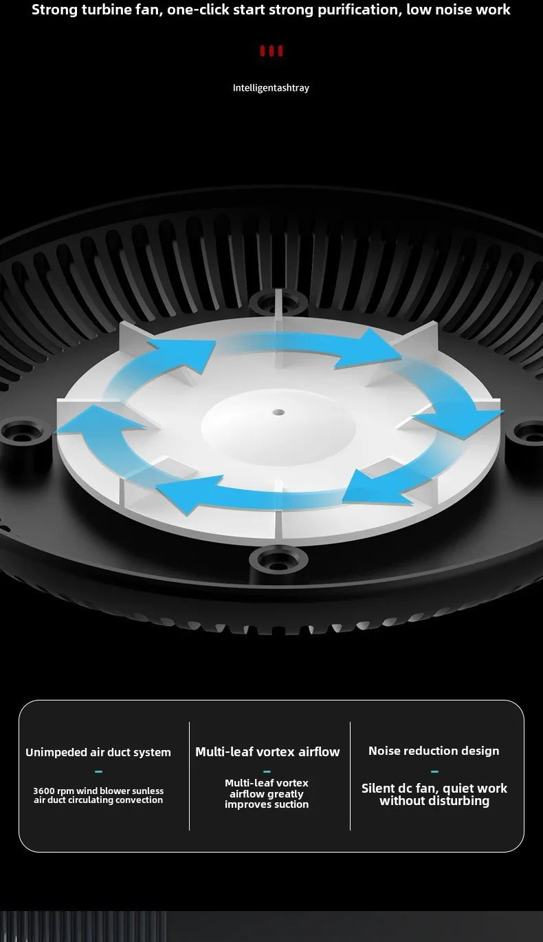 Electric 2 in 1 Multi-Functional Intelligent Ashtray Household Air Purifier Modern Function Portable Indoor Smokeless Ashtray