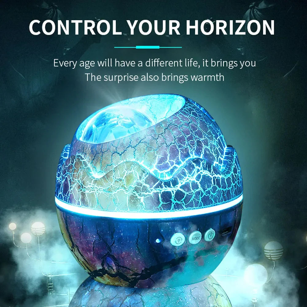 Dinosaur Egg Galaxy Projector with Remote Control Bluetooth Speaker LED Night Light Starry Sky Projection Light Children's Gift