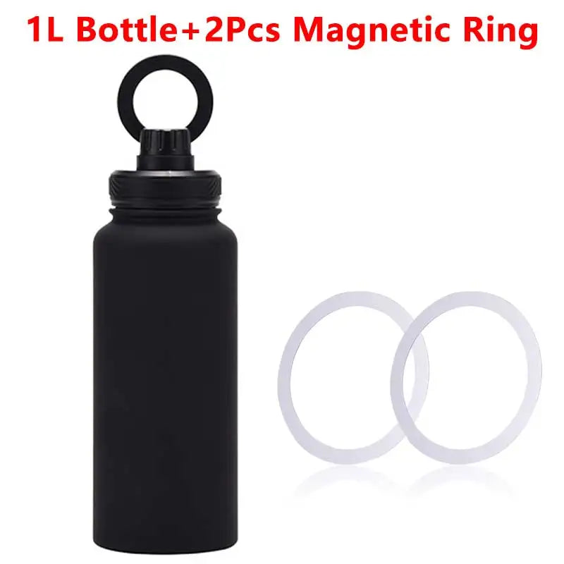 1000ML Sports Bottle With Magnetic Ring Insulated Bottle Water Bottle with Rotating Phone Holder Thermal Water Cup Thermal Mug