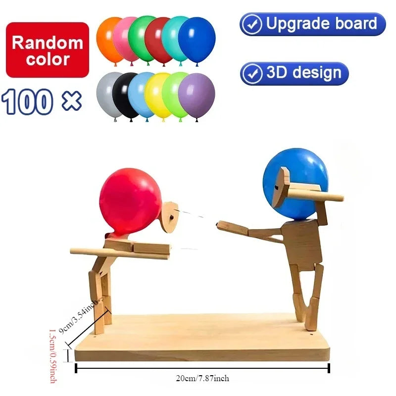 Balloon Bamboo Man Battle Thickened Version Bamboo Man Fencing Puppets Battle Game for 2 Players Whack A Balloon Party Home