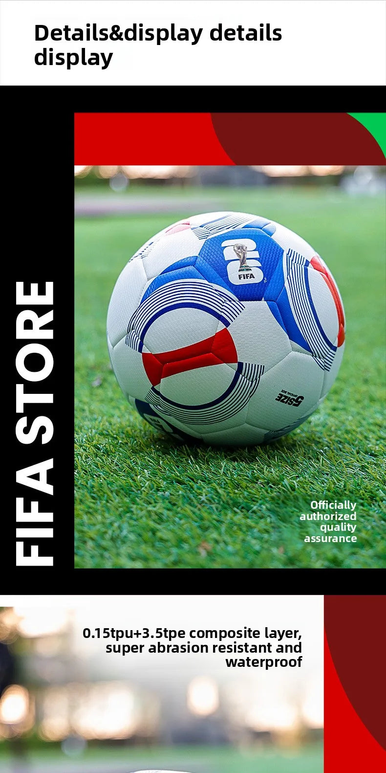 FIFA 2026 World Cup USA Canada Mexico Size 5 Soccer Ball Official Match Training for Adults Youth Students Wear-Resistant PU