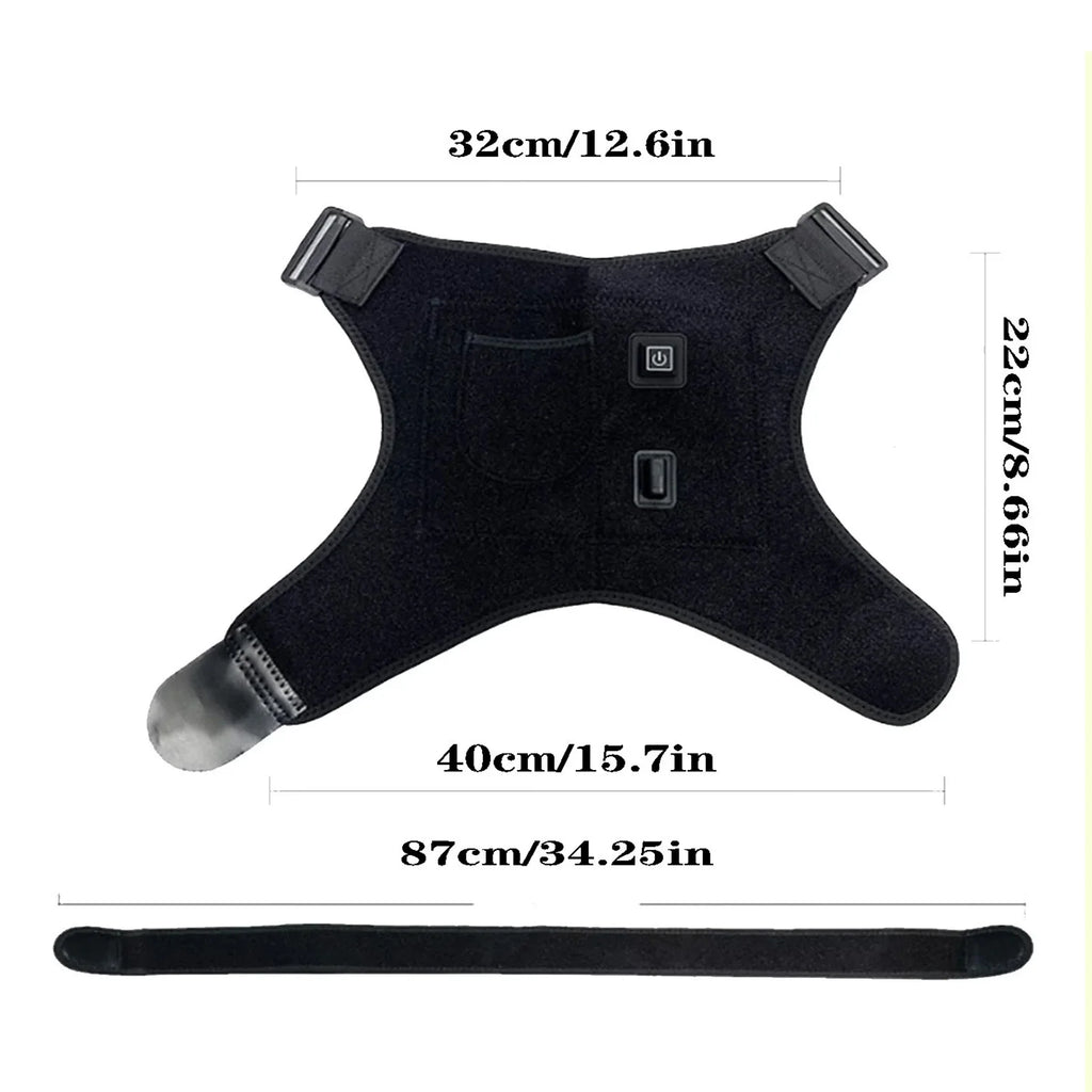 Usb Heated Shoulder Brace Rotator Cuff Support Pain Relief Adjustable Left/Right Shoulder Joint Pain Sports Protective Equipment