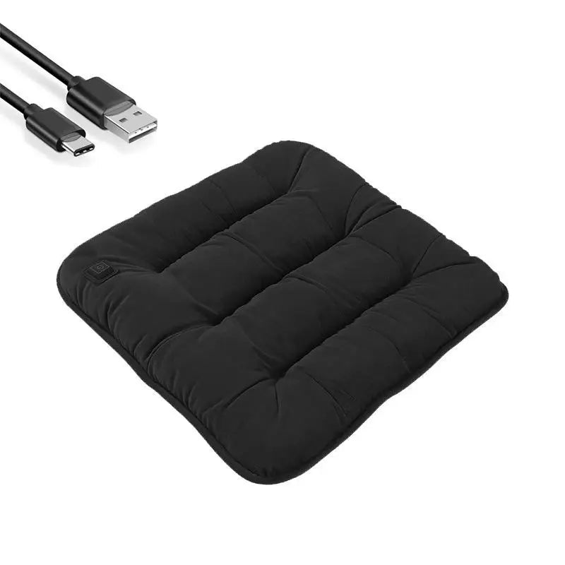 Car Heated Seat Cushion Winter Plush Seat Cushion Quick-Heating For Car, Home, 12V USB Electric Heating Single Pad