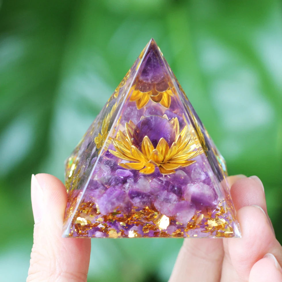 Orgonite Pyramid Crystals Natural Stone Orgone Energy Generator Healing Reiki Chakra Meditation Ornaments Crafts Office Decor