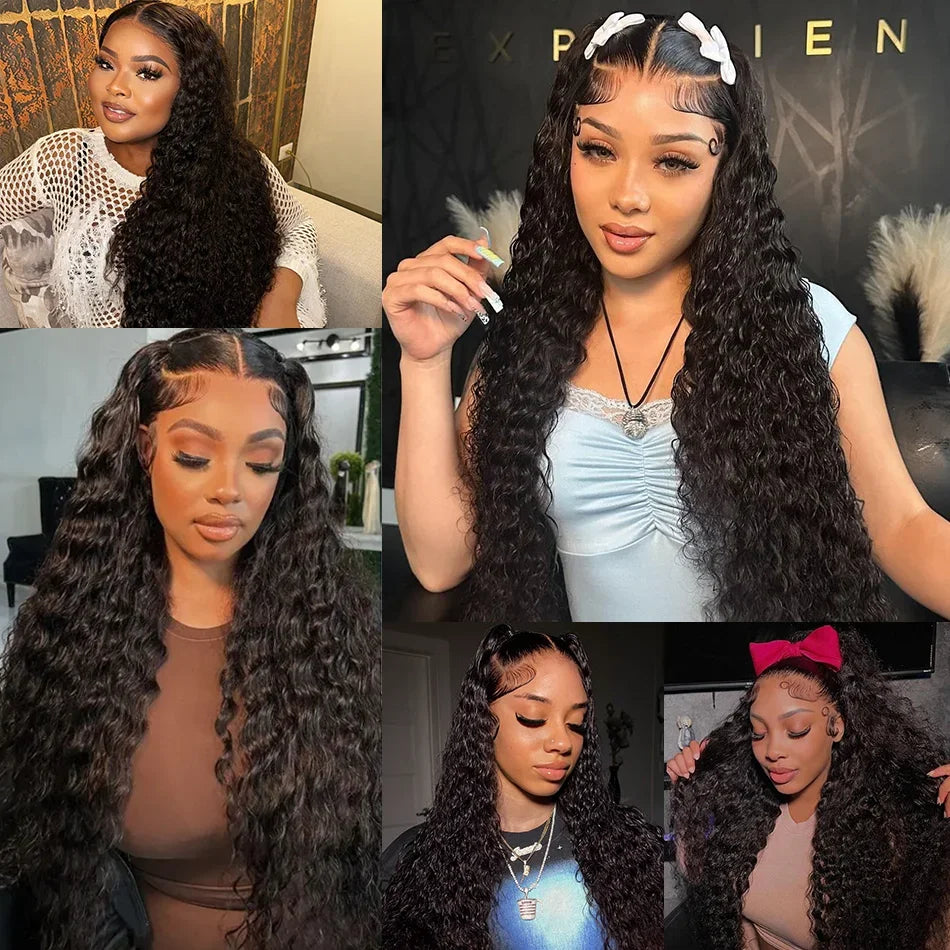 32 36 40 Inch Deep Wave Human Hair Bundles Brazilian Remy Unprocessed Weaving Curly Hair 1/2/3/4 Bundles Weave Extensions Deals