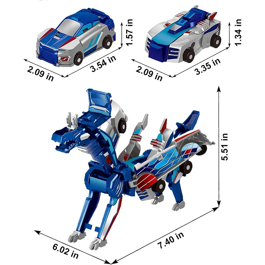 2in1 Collision Transformation Dinosaur Car Toy Magnetic Cars Convertible Robot Toy Dinosaur Toys for Kids Christmas Gift for Boy