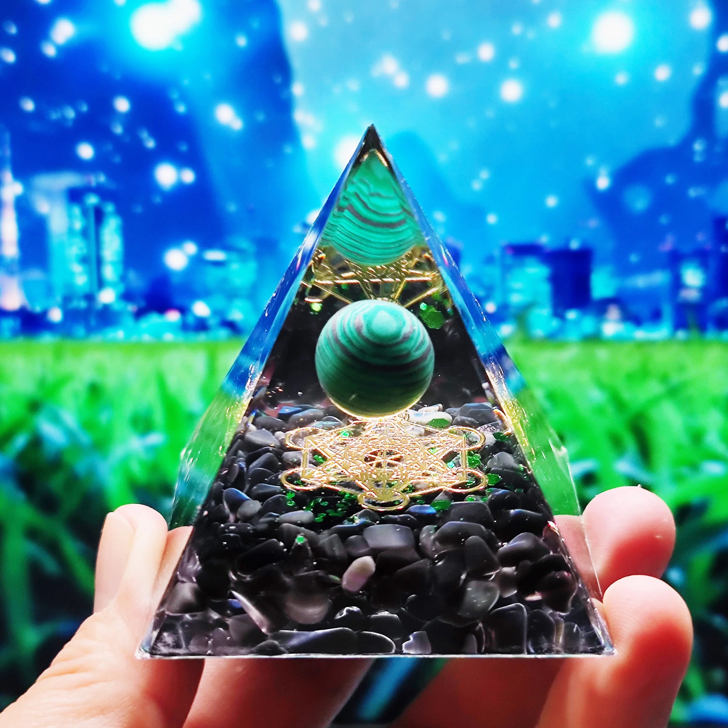 Orgonite Pyramid Crystals Natural Stone Orgone Energy Generator Healing Reiki Chakra Meditation Ornaments Crafts Office Decor