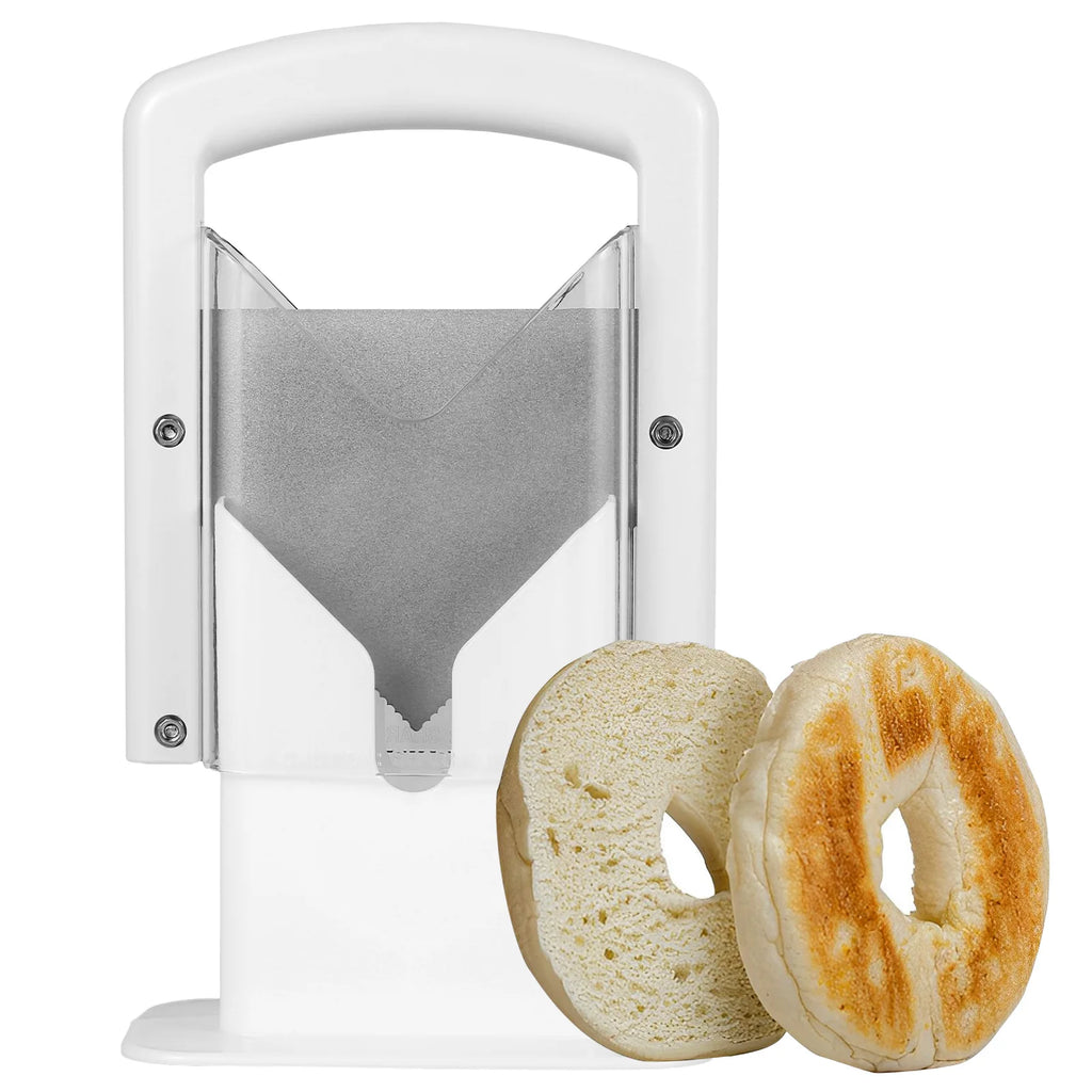 Bagel Cutter Slicer with Safety Handle Stainless Steel Handheld Bread  Precision Cutter Portable Muffin Slicer Kitchen Gadgets